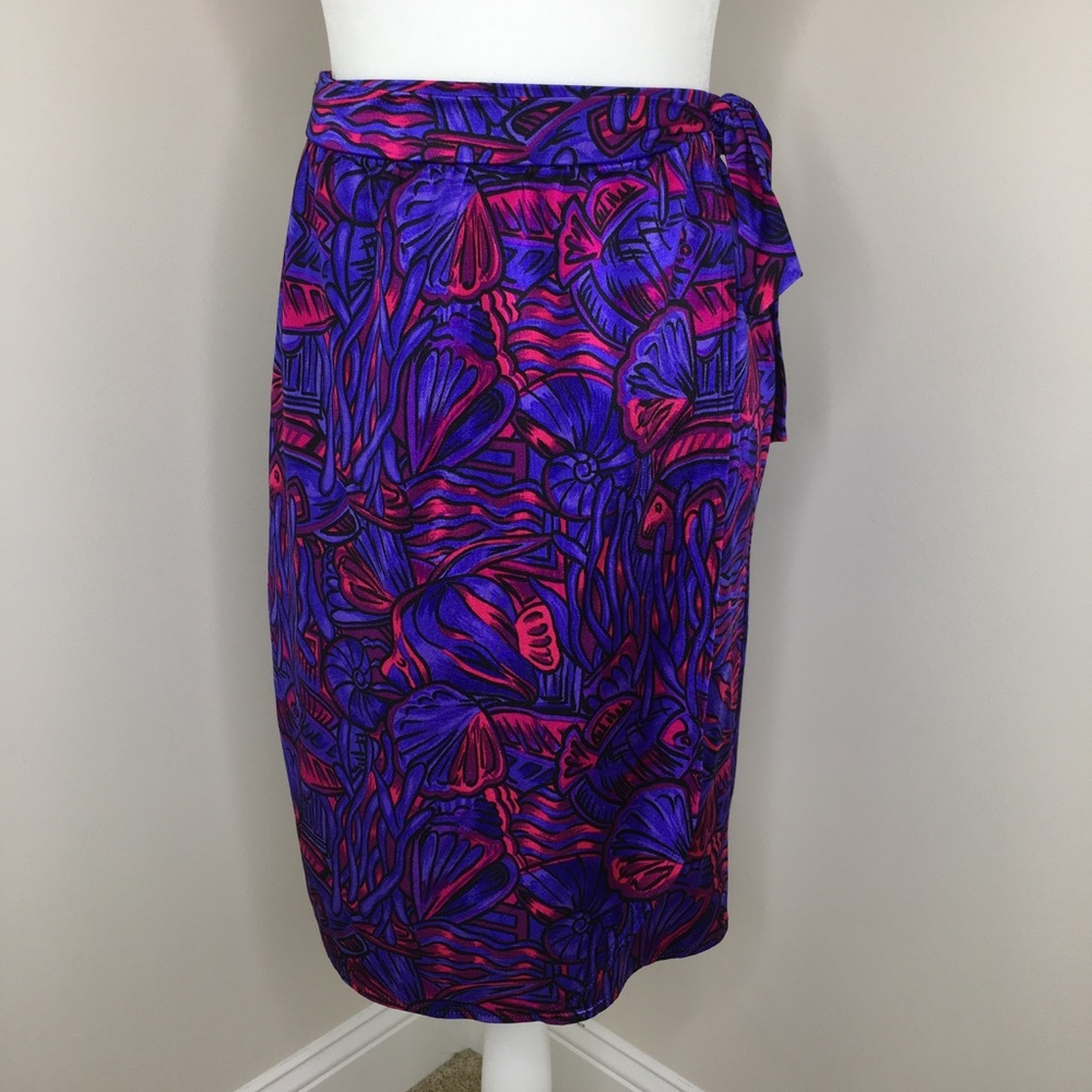 VTG Jantzen Shell Wrap Sarong Swim Skirt Coverup Q
